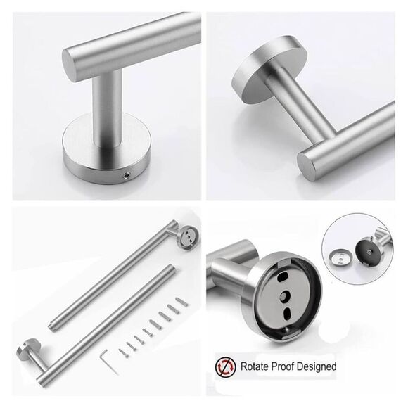 24" Towel Bar for Bathroom Kitchen Hand Towel Brushed Nickel 304 SS Wall Mount - Picture 3 of 4